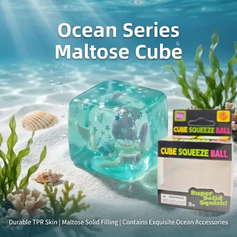Ozean Eiswürfel Meeresinsel Muschel Squishy Langsamer Rückprall Stressabbau Sensorisches Spielzeug Für Erwachsene Klare Squeeze Würfel