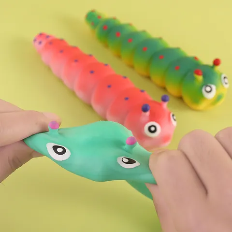 Kreative Bunte Raupe Stressabbau Squishy Spielzeug Elastisches Weiches TPR Sensorisches Fidget Spielzeug Für Kinder Erwachsene Geschenk