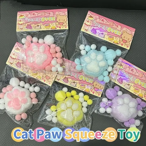 Süße Katzenpfote Squishy Spielzeug Langsam Steigend TPR Stressabbau Sensorisches Spielzeug Für Erwachsene Jugendliche Gevloktes Weiches Quetschspielzeug Büro Schreibtisch Dekoration