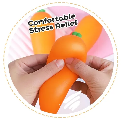 Simulation Carrot Squishy Stress Relief Toy Soft TPR Vegetable Flour Ball Decompression Squeeze Toy For Adults Kids Gift