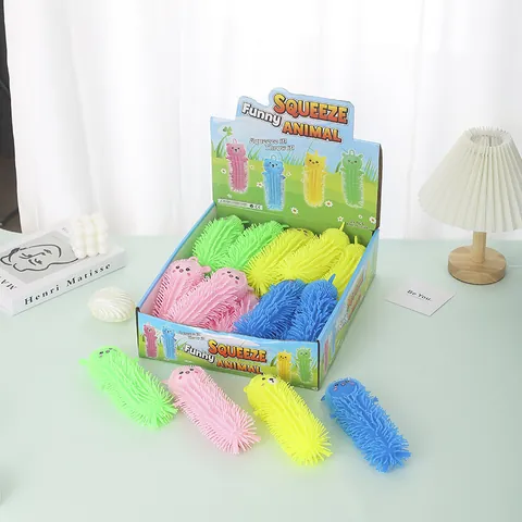 Φωτεινό Παιχνίδι Κάμπια Squishy TPR για Παιδιά Ανακούφιση από το Στρες Ελαστική Μπάλα Αρκουδάκι Φλας Αισθητηριακό Παιχνίδι