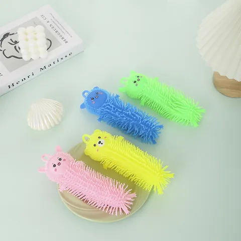 Φωτεινό Παιχνίδι Κάμπια Squishy TPR για Παιδιά Ανακούφιση από το Στρες Ελαστική Μπάλα Αρκουδάκι Φλας Αισθητηριακό Παιχνίδι