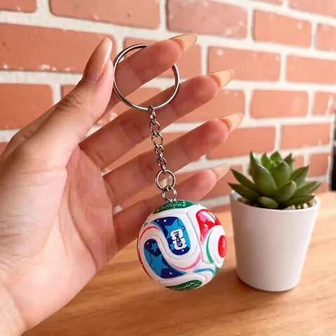 3D Stereoscopic Football Keychain Acrylic PU Foam Soccer Ball Key Ring Sports Souvenir For Car Keys Bag Decoration Gift