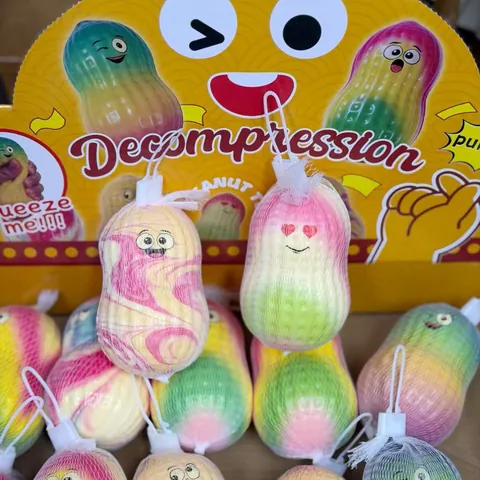 Παιχνίδι Squishy σε Σχήμα Φυστικιού Κινούμενα Σχέδια Αργής Επαναφοράς Παιχνίδι Πίεσης για Ανακούφιση από το Στρες Πολύχρωμο
