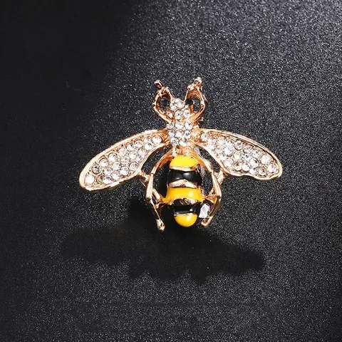 Mignonne Broche Abeille Coccinelle Insecte pour Femmes Alliage Strass Perle Artificielle Émail Broche pour Décoration de Col de Robe