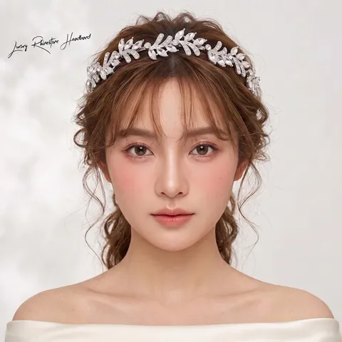 Cerchietto Elegante Con Foglie Di Strass Lega Fascia Per Capelli In Cristallo Per Donne Quotidiano Matrimonio Festa Accessori