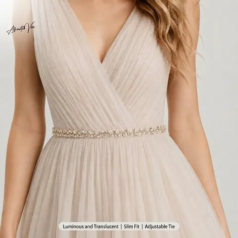Brautgürtel Elegant Strass Künstliche Perlenimitat Blattmuster Satinband Hochzeit Abendkleid Party Kleid Taille Dekoration