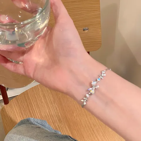 Bow Zircon Necklace Bracelet Alloy Elegant Clavicle Chain Minimalist Accessory Jewelry Gift For Women