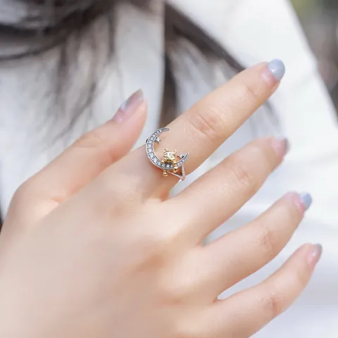 925 Sterling Silver Moonstone Open Ring For Women Minimalist Twisted Rope Band Adjustable Finger Ring Light Luxury Jewelry Gift