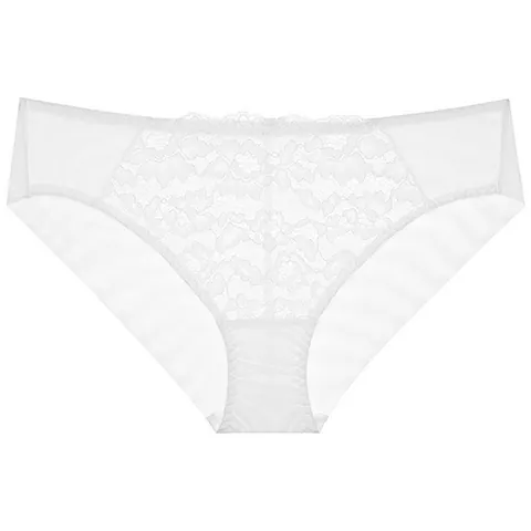 Women Sexy Lace Mesh Briefs Breathable Floral Hollow Out Mid Waist Panties Soft Cotton Crotch Lingerie Underwear For Ladies