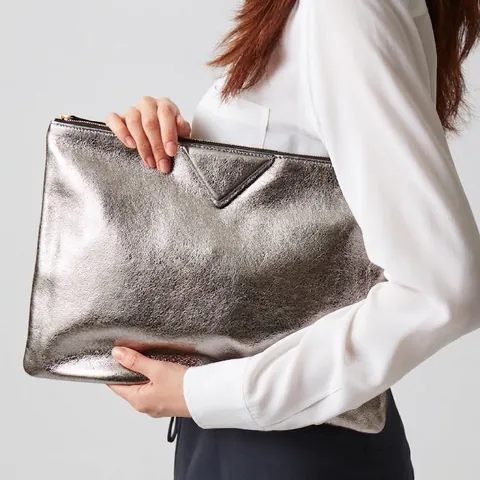 Metallisches PU Leder Clutch Tasche Damen Mit Großer Kapazität Umschlag Handtasche Glänzend Weiche Mappe Für Sommer Alltag