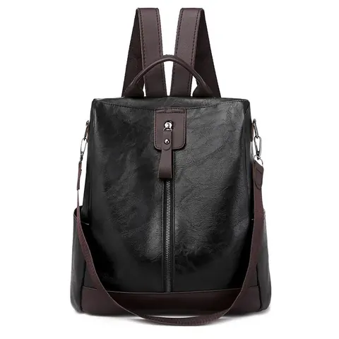 Women Backpack PU Leather Anti-theft Multi-functional Retro Travel Casual Large Fashion Bag For Ladies Vintage