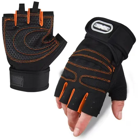 Professional Half Finger Fitness Gloves With Adjustable Wrist Support Non Slip Honeycomb Grip Breathable Workout Gloves For Cycling Weightlifting Men Women