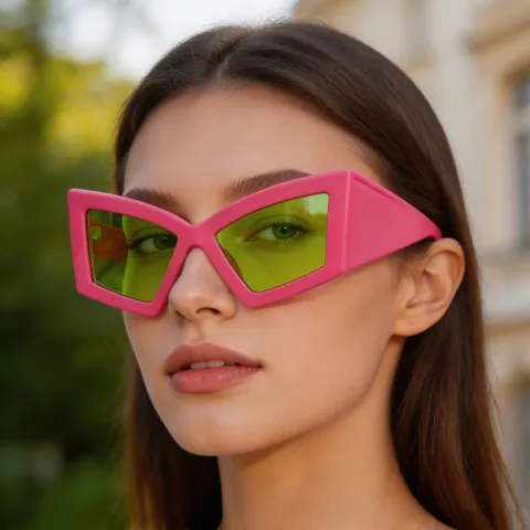 Occhiali Da Sole Geometrici Occhio Di Gatto Oversize Protezione UV400 Montatura PC Lenti PC Moda Y2K Hip Hop