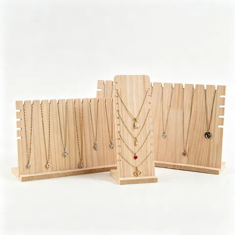 Solid Wood Necklace Display Stand Rack Multi Slot Detachable Jewelry Holder Organizer For Display