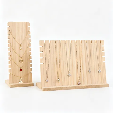 Solid Wood Necklace Display Stand Rack Multi Slot Detachable Jewelry Holder Organizer For Display
