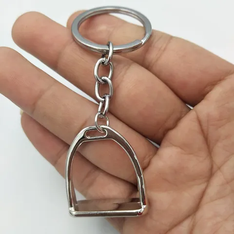 Porte-clés Créatif en Métal en Forme d'Étrier de Cheval Sports Équestres Alliage Anneau de Clé Pour Amoureux des Chevaux