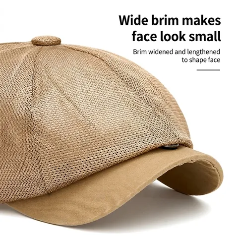 Gorra Newsboy Vintage Para Hombre Malla Transpirable Ajustable Sombrero De Sol Retro Británico