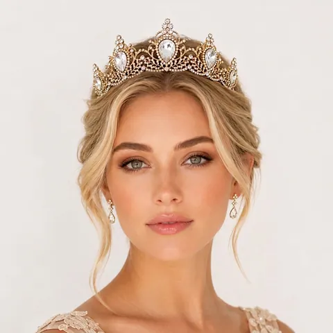 Baroque Luxury Alloy Rhinestone Wedding Crown For Women Vintage Royal Bridal Tiara Pageant Party Hair Jewelry Accessories