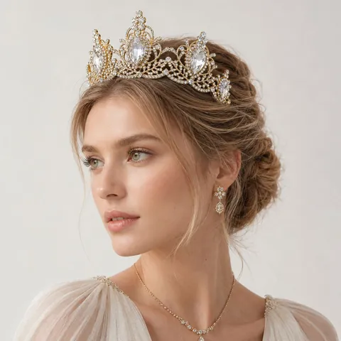Barok Luxe Legering Strass Bruiloft Kroon Voor Vrouwen Vintage Royal Bruids Tiara Optocht Feest Haar Sieraden Accessoires