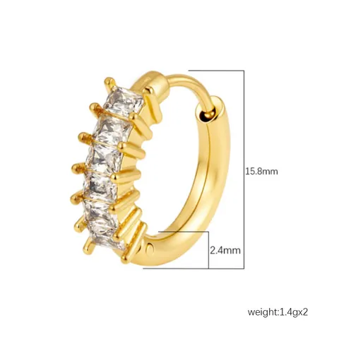 Women Square Zirconia Stainless Steel Hoop Earrings Gold Silver Plated Knot Design Luxury Minimalist Jewelry Lightweight Daily Wear Huggie Earrings