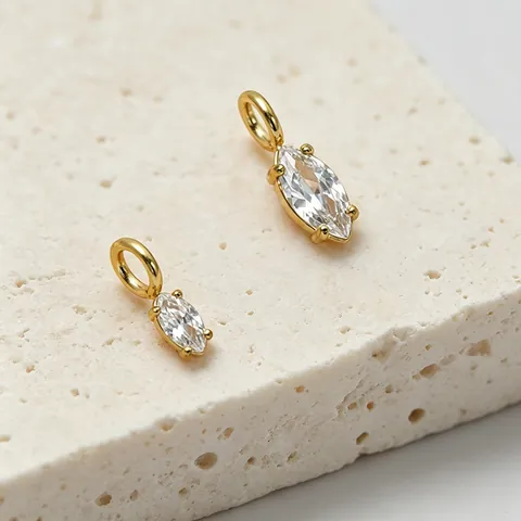 Retro Edelstahl Marquise Strass Anhänger Vergoldet DIY Schmuck Zubehör Für Halskette Armband Herstellung Damen Schmuck