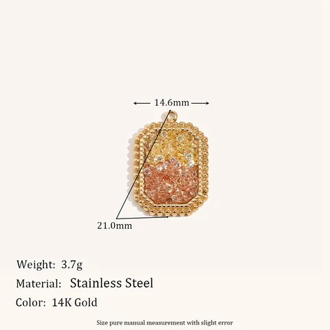 Minimalist Stainless Steel Zirconia Geometric Pendant Charms 18K Gold Plated Heart Key Star Plane Rainbow DIY Jewelry Accessories For Necklace Making