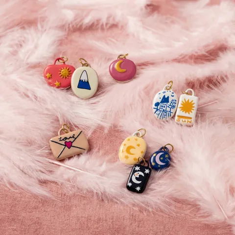 Vintage Enamel Copper Shoe Charms Multicolor Floral Star Moon Pattern DIY Jewelry Accessories For Clogs Sandals Sneakers