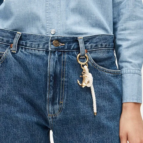 Vintage Alloy Heart Anchor Bag Charm Rhinestone Tassel Beaded Pendant For Women Handbag Accessories Light Luxury Keychain