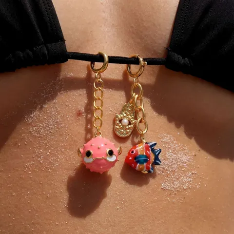 Ocean Style Shell Conch Pearl Pendant Vacation Bikini Strap Decoration Marine Life Rhinestone Charms Women Jewelry Hanging Accessory