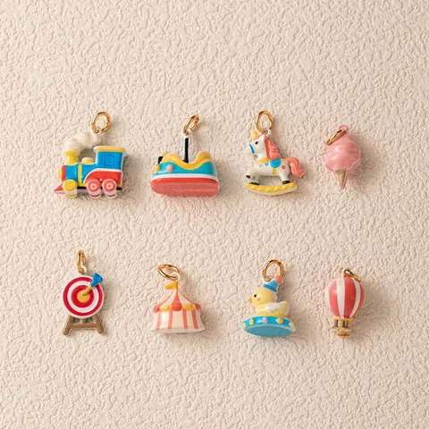 Verguld Koperen Attractiepark Thema DIY Hanger Emaille Reuzenrad Carrousel Bedels Voor Sieraden Maken Vrouwen Accessoires