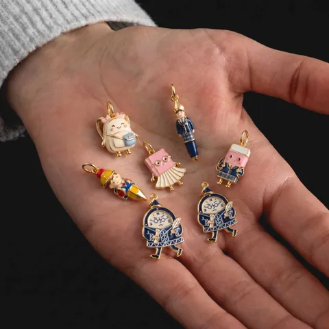 Pendentif en Émail de Papeterie Mignon en Cuivre Électroplaqué Crayon Sac d'école Gomme Charme pour Collier DIY Accessoires de Bijoux