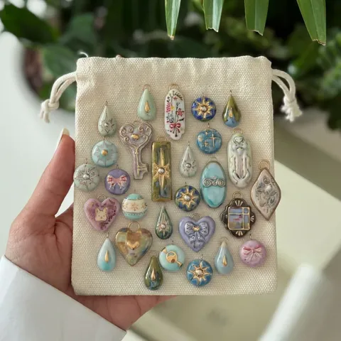 Vintage Artistic Painted Enamel Pendants For Women Copper Electroplated Star Heart Animal Shaped DIY Jewelry Accessories