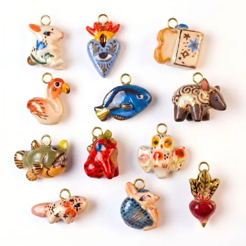 Abstract Animal Pendants Colorful Rabbit Heart Eye Owl Copper Plated Light Luxury Jewelry For Women Necklaces Accessories