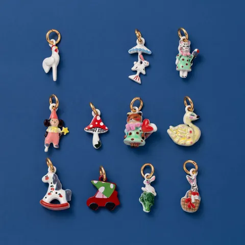 Ciondoli Fai da Te Cartone Animato Animale Fungo in Rame Chiusura a Moschettone Accessori Creazione Gioielli Decorazioni Scarpe