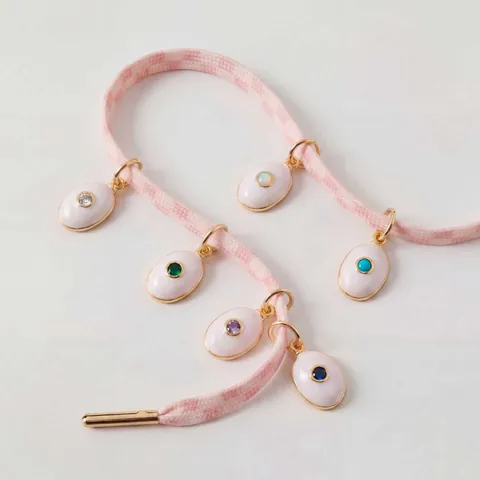 Colgante Ovalado de Acero Inoxidable Cobre Circonia Piedra de Nacimiento para Mujer Collar DIY Accesorios para Zapatos Joyería