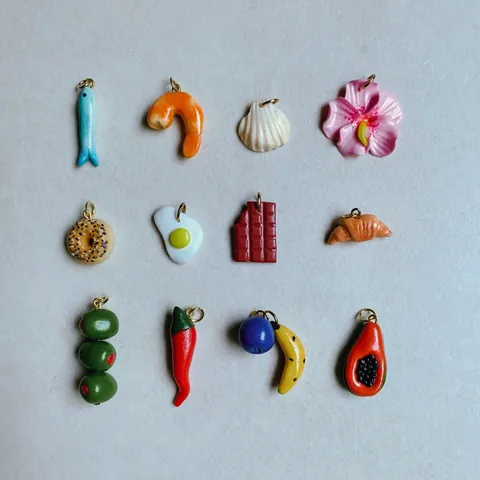 Dopamine Style Colorful Painted Copper Pendant Necklace For Women Men Gold Plated Fish Shell Flower Fruit Food Charm Jewelry Gift