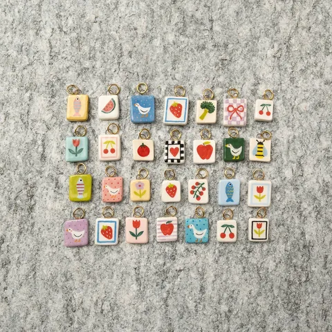 Stainless Steel Fruit Pendant Necklace For Women Retro Painted Cherry Strawberry Watermelon Pattern Daily Jewelry Decorative Gift