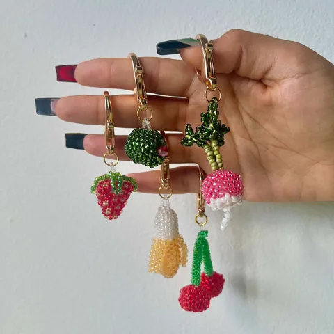 Alloy Fruit Vegetable Pendants For DIY Jewelry Making Colorful Beaded Charms 18K Gold Plated Necklace Accessories For Women