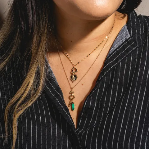 18K Gold Plated Copper Necklace Pendant DIY Jewelry Findings Heart Snake Carabiner Clasp Rhinestone Chain For Women Jewelry
