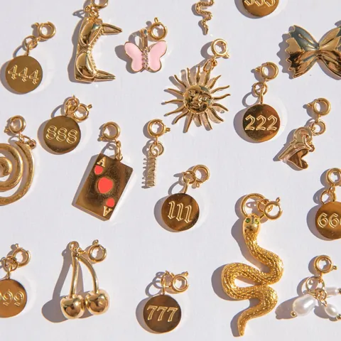 18K Vergoldet Edelstahl DIY Schmuck Anhänger Für Halskette Armband Engelszahlen Stern Sonne Charms Für Damen Accessoires