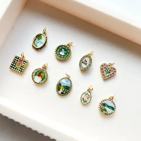 Edelstahl Ölgemälde Stil Anhänger Halskette Für Damen Vintage Herz Schwan Bogen Blume Buchstaben Anhänger Schmuck