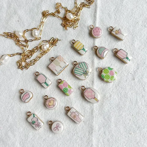 Edelstahl Emaille Anhänger Halskette Dopamin Stil Hamburger Schläger Herz Schleife Künstliche Perle Strass Schmuck Für Damen