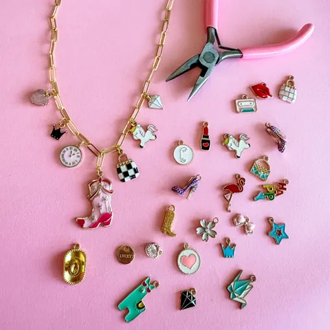 Stainless Steel Enamel Food Pendant Necklace For Women Colorful Ice Cream Strawberry Donut Pizza Charm Jewelry DIY Chain Necklace
