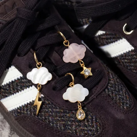 Stainless Steel Cloud Geometric DIY Pendant Shoe Buckle 18K Gold Plated Rhinestone Artificial Pearl Jewelry Accessories