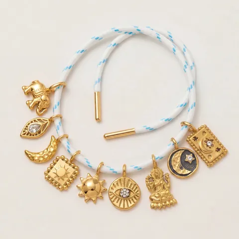 18K Gold Plated Stainless Steel Mini Lotus Heart Hamsa Pendant DIY Jewelry Making Charms Religious Tree Of Life Moon Sun Star Symbol Charm