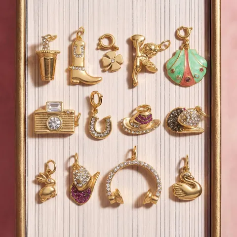 Stainless Steel Gold Plated DIY Pendant Charm Horseshoe Boot Clover Angel Swan Headphone Camera Shell Design For Jewelry Making Shoe Accessories