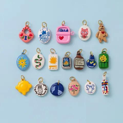 Pendentifs DIY en Acier Inoxydable Imprimé Alimentaire Boucle de Chaussure Plaqués Or 18K Accessoires de Bijouterie Motif Cœur Soleil Maison Dessin Animé