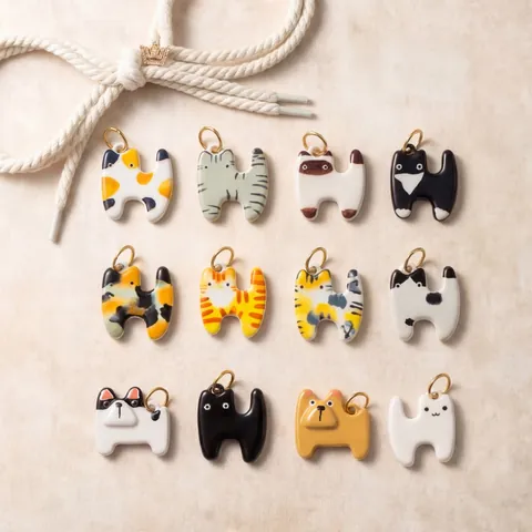 Stainless Steel Cat Dog DIY Pendant Charm 18K Gold Plated Shoe Buckle Enamel Animal Charm For Jewelry Making