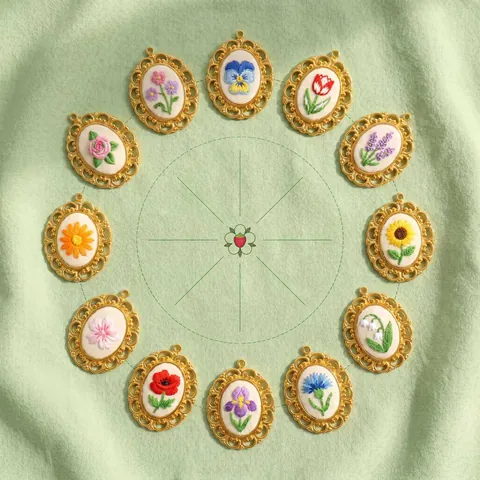 Pastoral Embroidered Floral Pendant Stainless Steel Necklace Vintage Hollow Frame Oval Flower Necklace For Women Jewelry